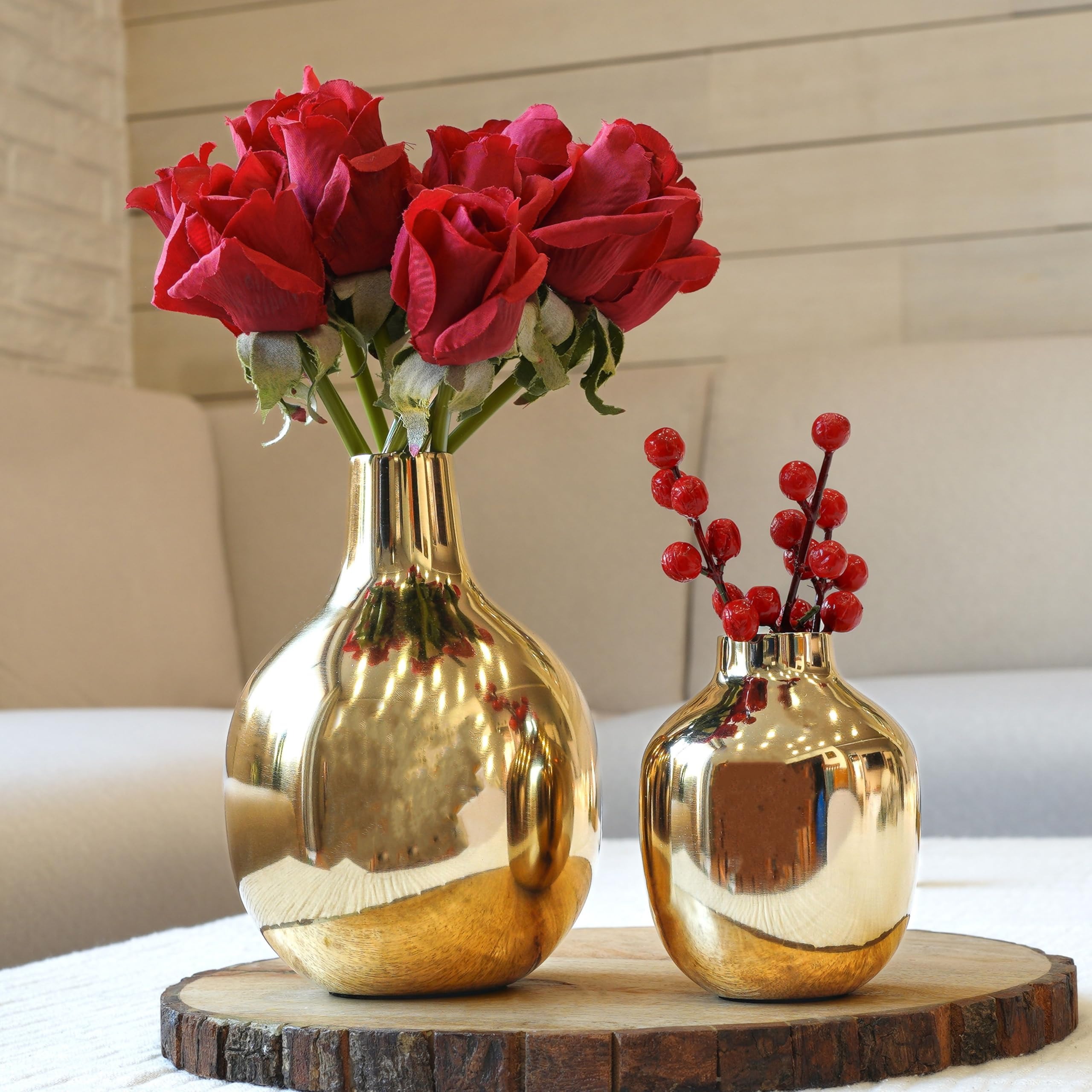 BEHOMA Fluted Metal Indoor Planter with Stand for Table Top Floor Living Room Drawing Room Balcony Office - Image 5