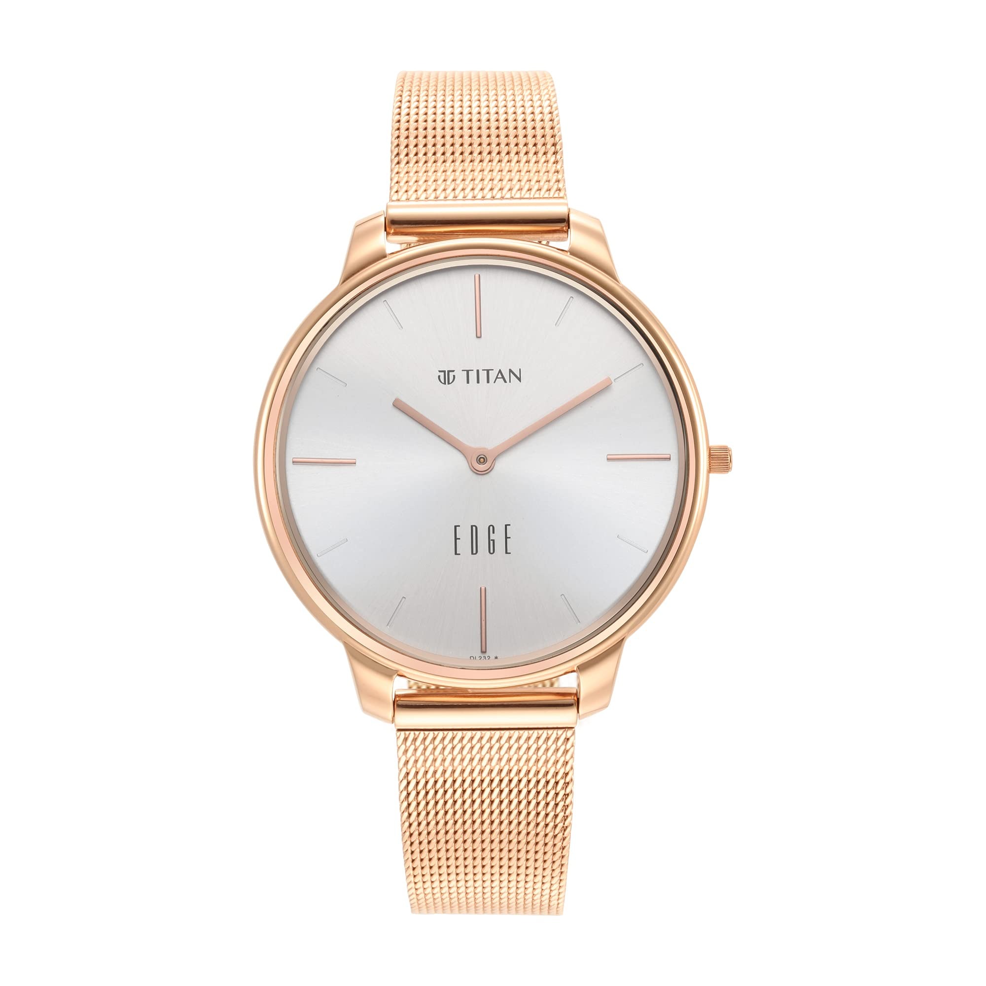 Titan Purple Stackables Quartz Analog Pink Dial Stainless Steel Strap Watch for Women - Image 6