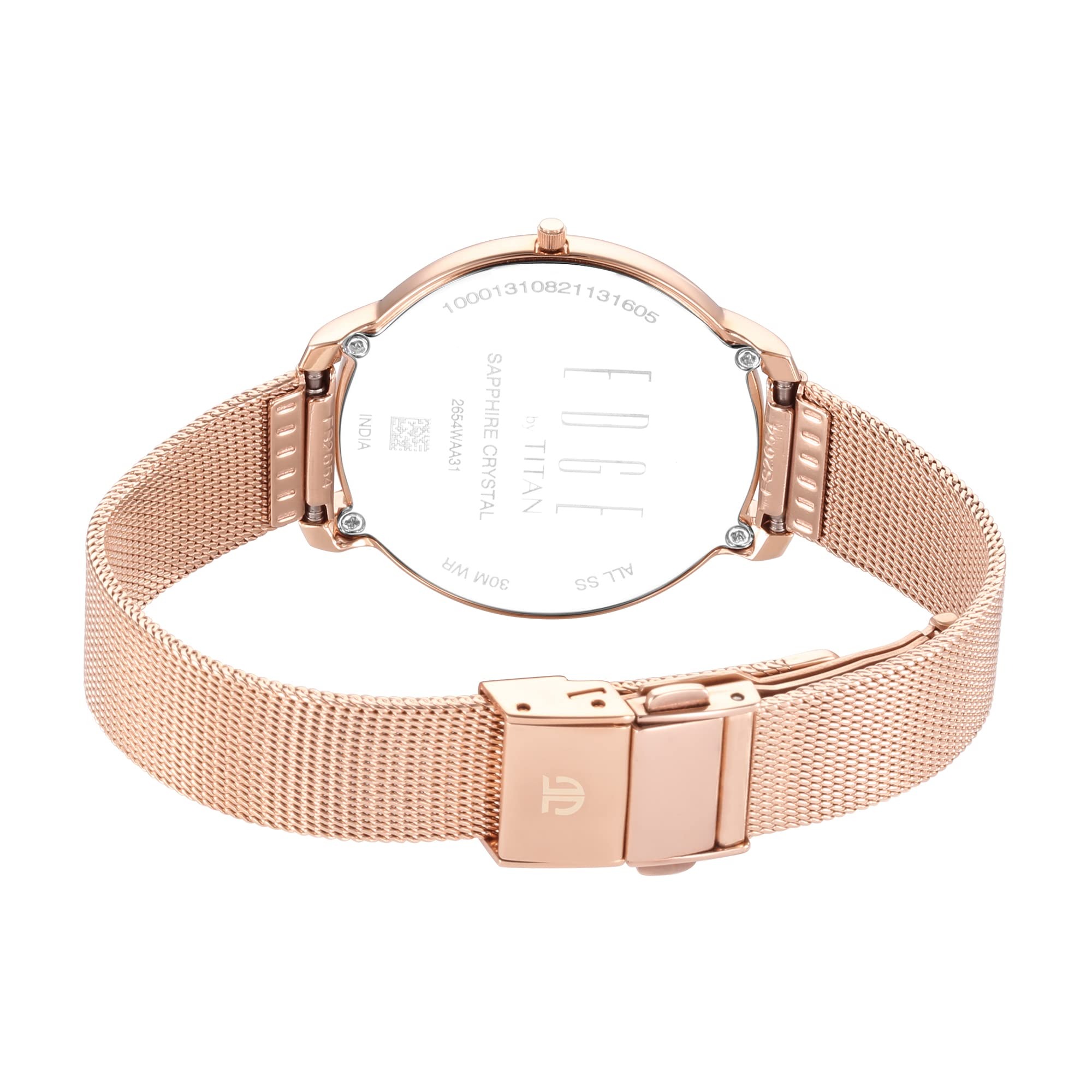 Titan Purple Stackables Quartz Analog Pink Dial Stainless Steel Strap Watch for Women - Image 5