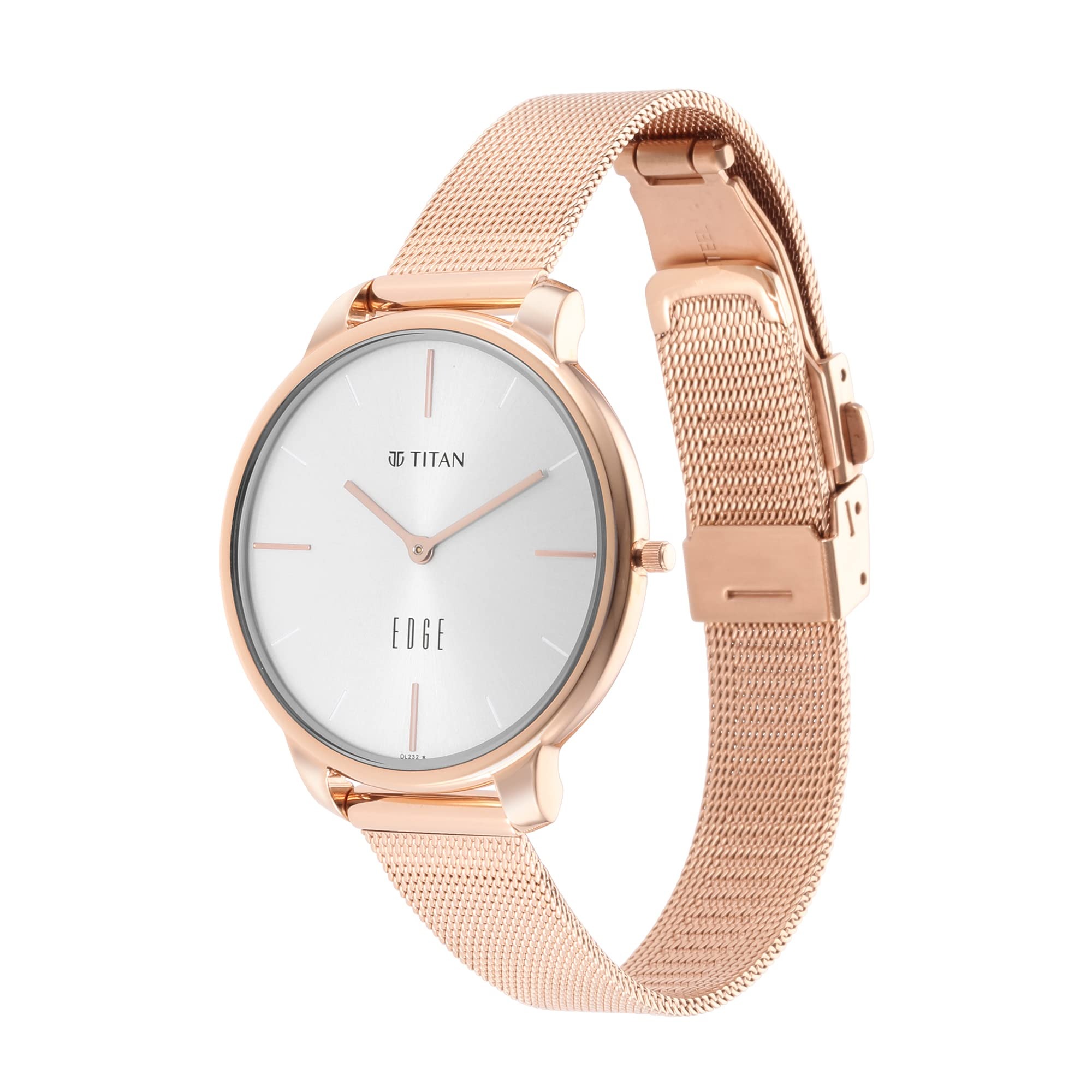 Titan Purple Stackables Quartz Analog Pink Dial Stainless Steel Strap Watch for Women - Image 7
